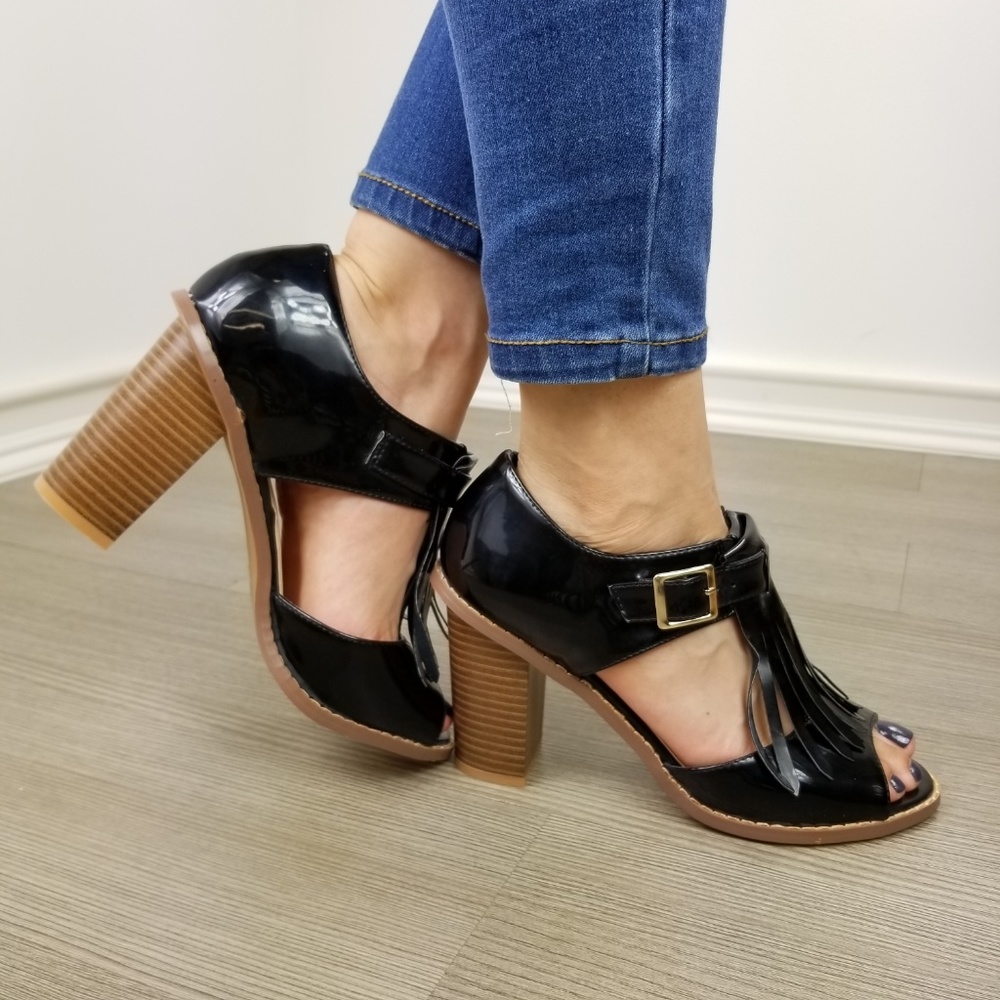 Patent rockabilly oxford high heels w/ tassel - Picture 3 of 8